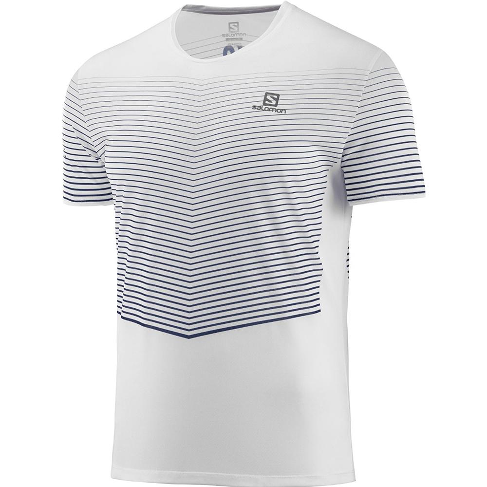 Salomon Singapore Mens T-shirts - SENSE M White | 09482-JOAE